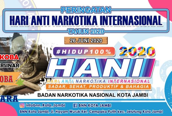Pemasangan Spanduk Peringatan HANI (Hari Anti Narkotika Internasional) Tahun 2020
